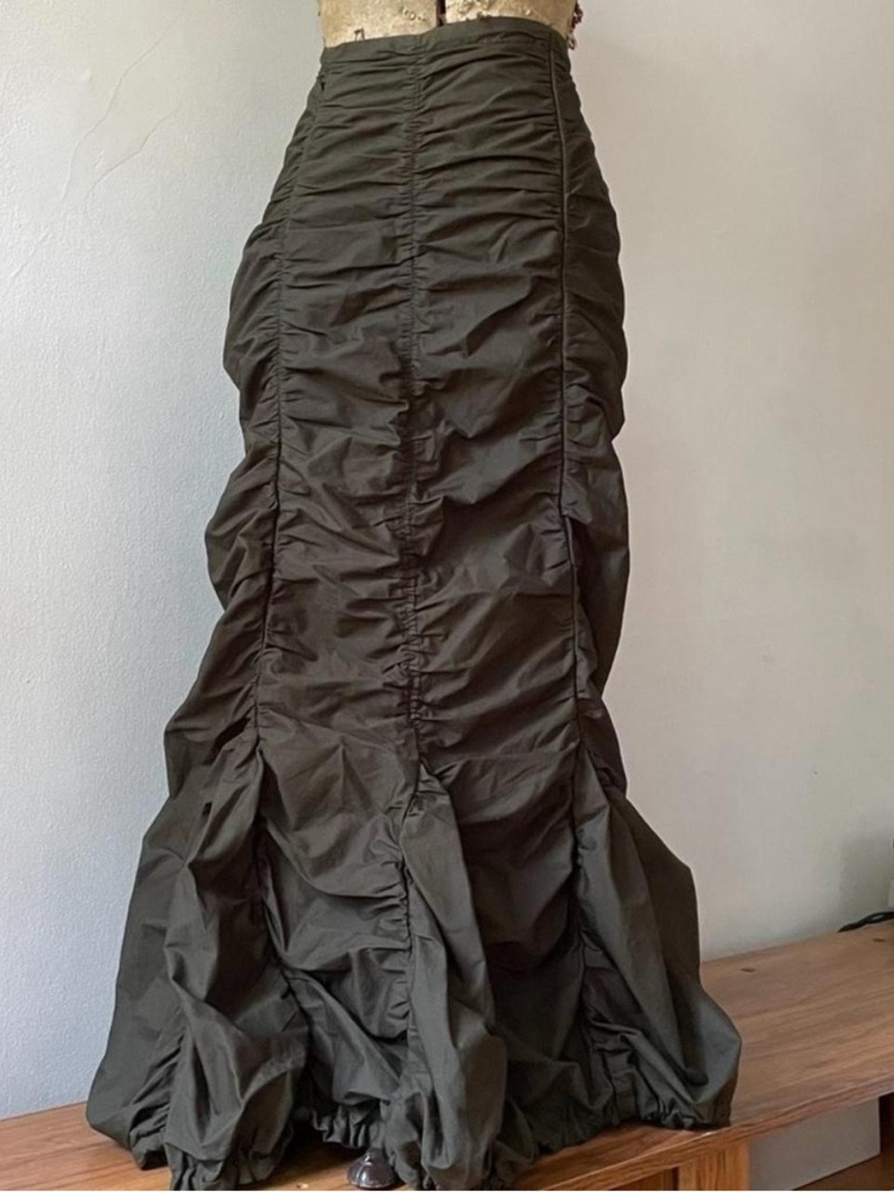Black Ruched Maxi Skirt - Women